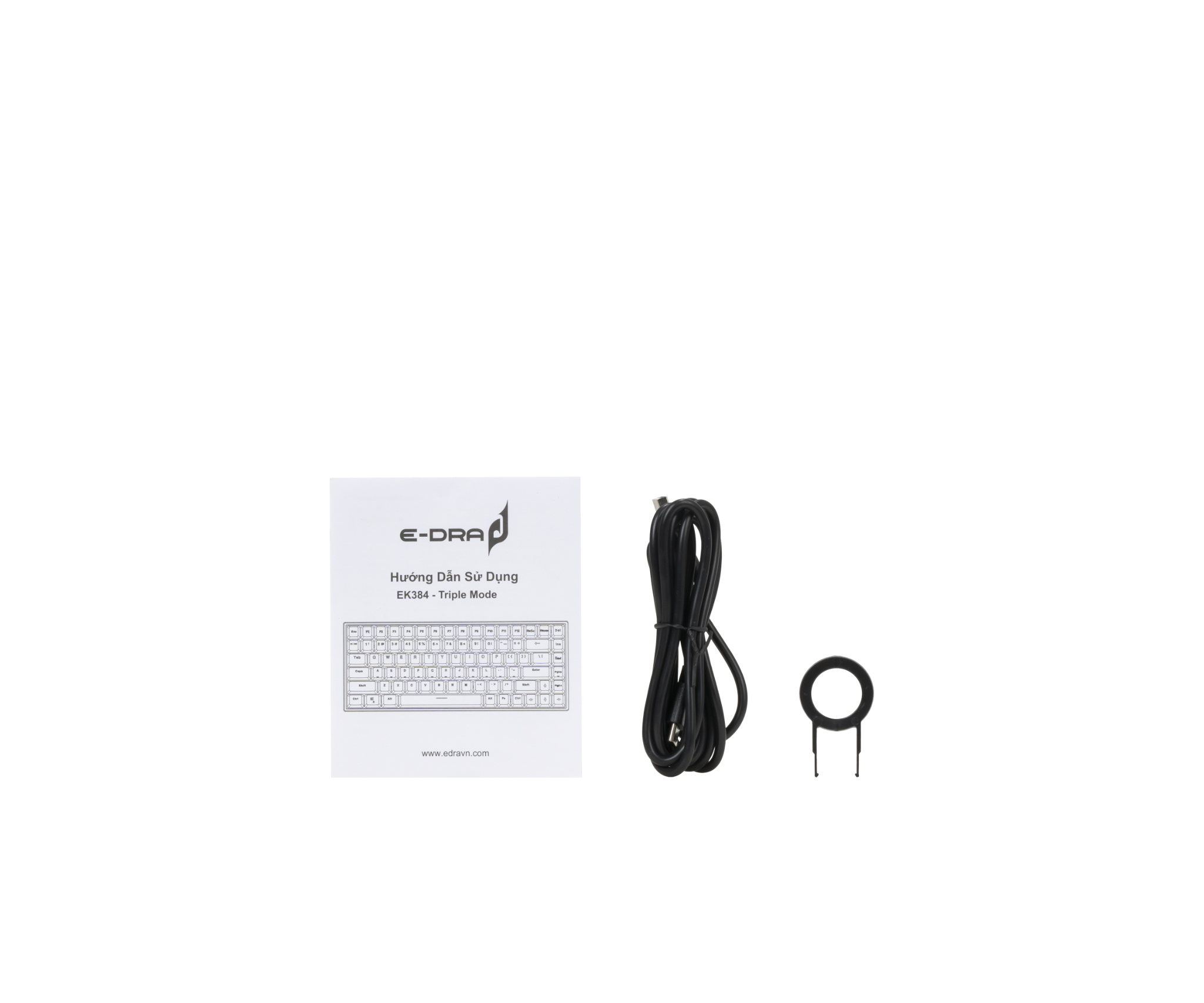  Bàn phím chơi game cơ E-Dra EK384 Triple Mode Beta Brown Switch 
