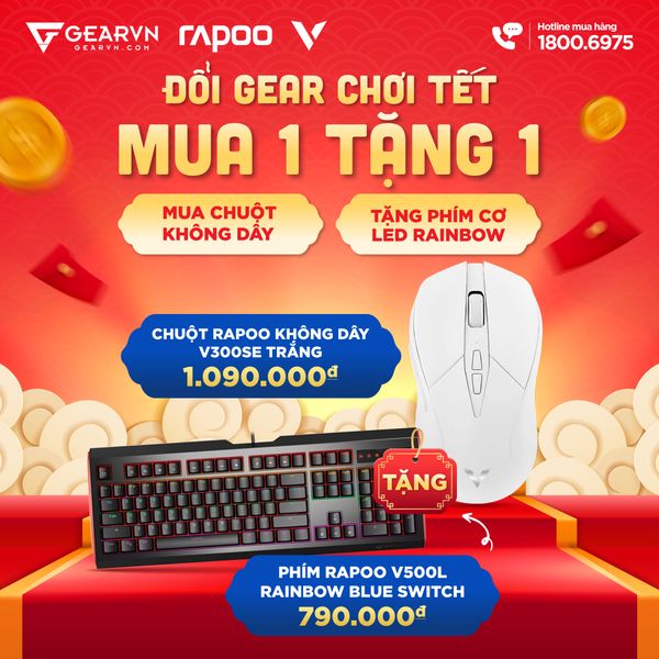 Chuột Rapoo Không dây V300SE Trắng