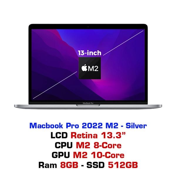 MacBook Pro 13 M2 10GPU 8GB 512GB Silver