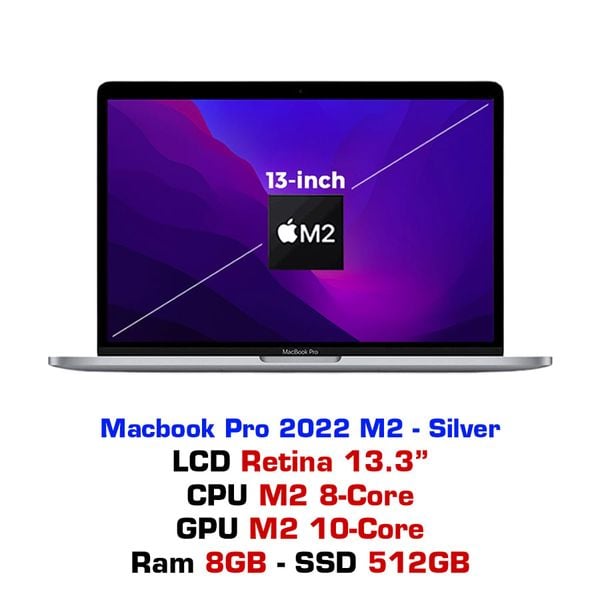  MacBook Pro 13 M2 10GPU 8GB 512GB Silver 