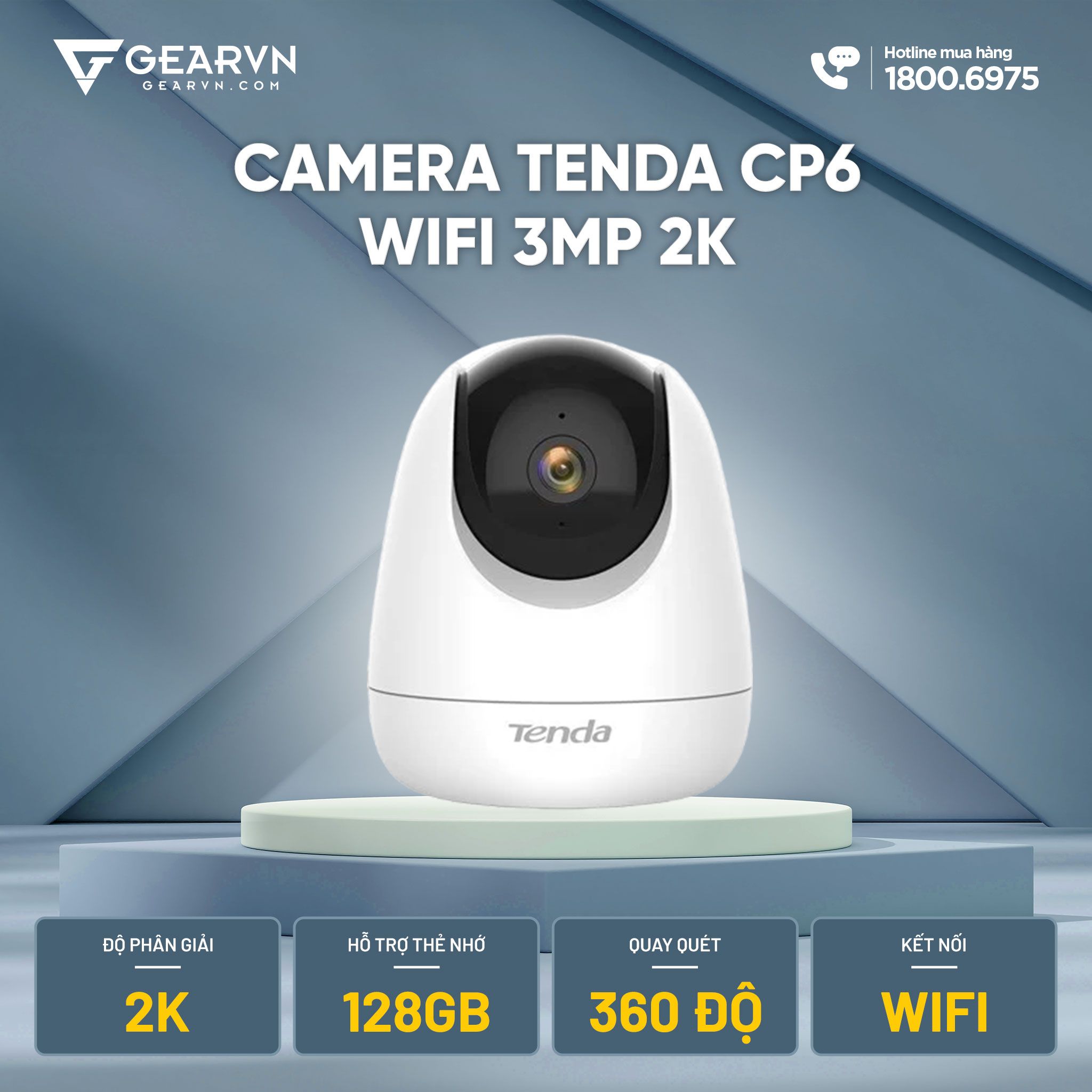 Camera Tenda Cp6 Ip Wifi 3Mp 2K