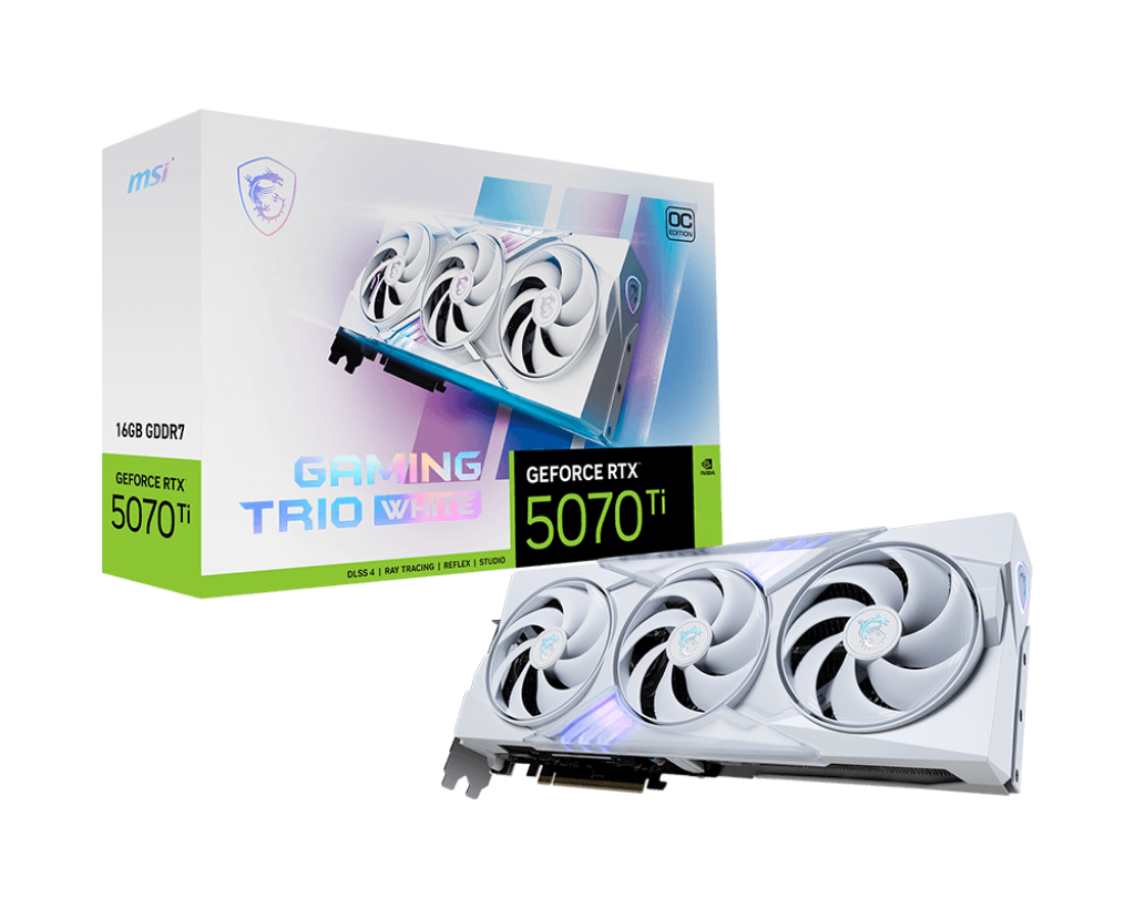 Card màn hình MSI GeForce RTX 5070 Ti 16G GAMING TRIO OC White