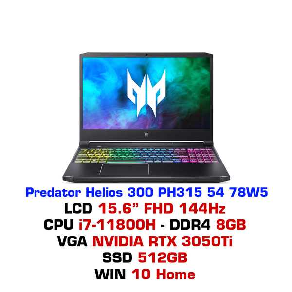  Laptop Gaming Acer Predator Helios 300 PH315 54 78W5 