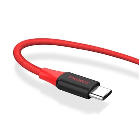  Cáp PISEN Quick Type-C 3A (USB Type-C) braided 1000mm - TC10-1000 BLACK 