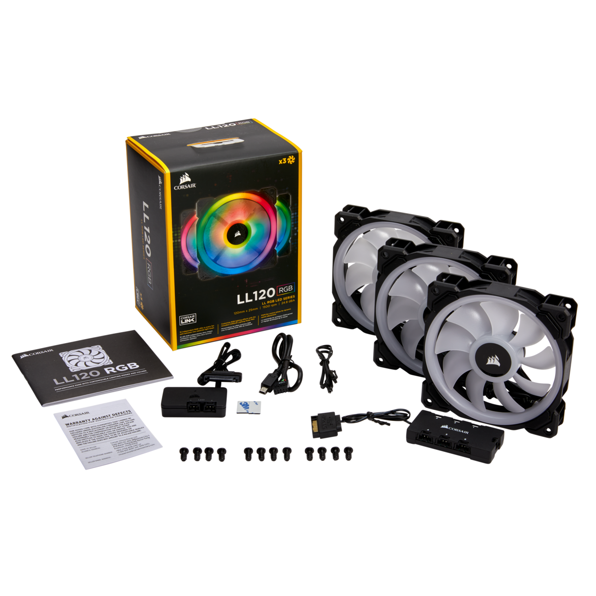 Fan Corsair LL120 RGB LED 120mm — Triple Pack with Lighting