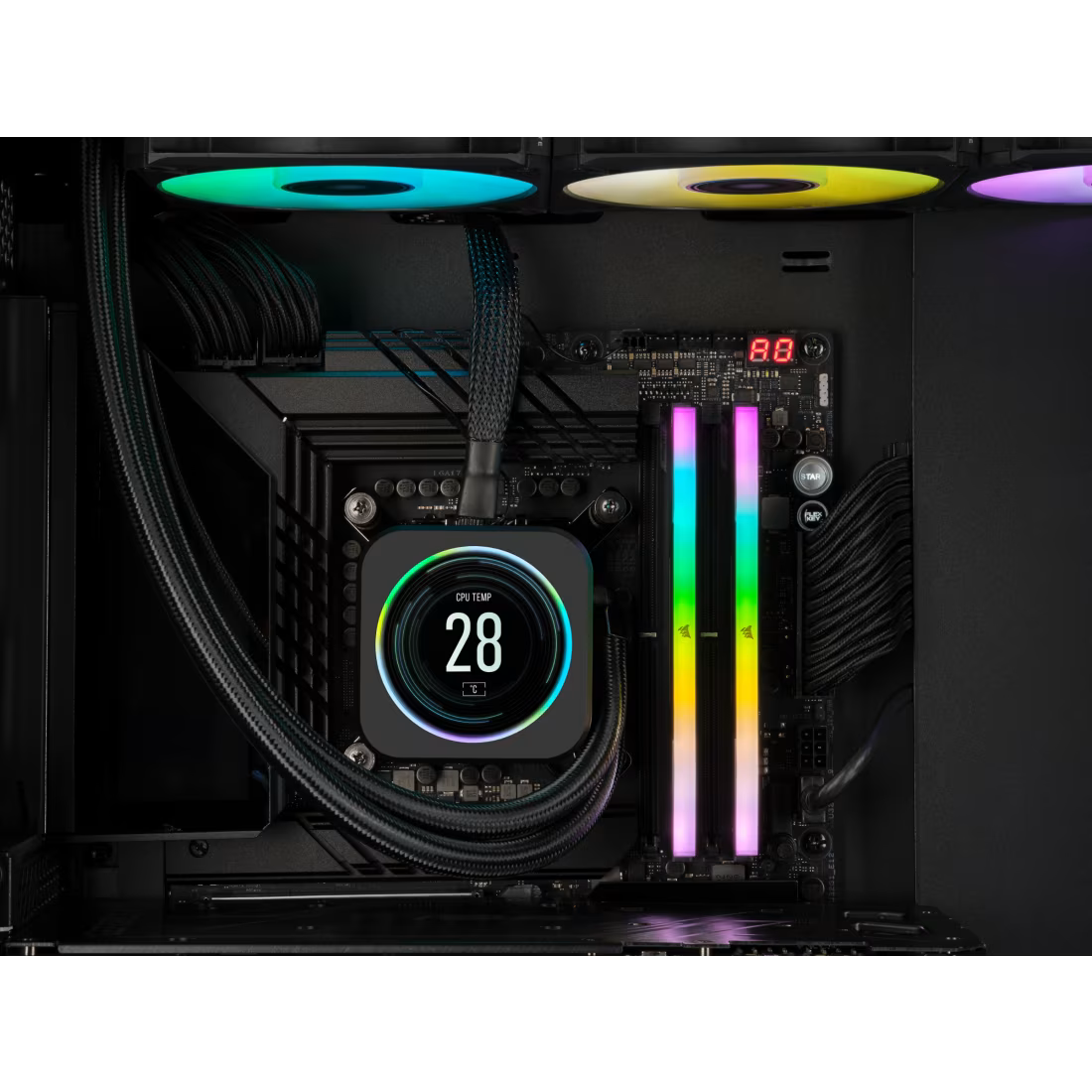  Ram Corsair Vengeance RGB 128GB (2x64GB) 6400 DDR5 (CMH128GX5M2B6400C42) 