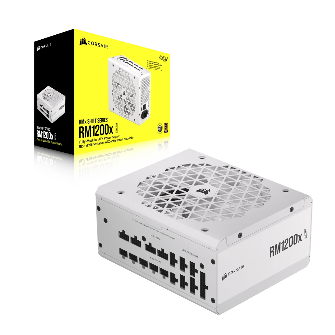 Nguồn máy tính Corsair RM1200x SHIFT White ATX 3.1 - 80 Plus Gold - Full Modular (1200W) (CP-9020276-NA)