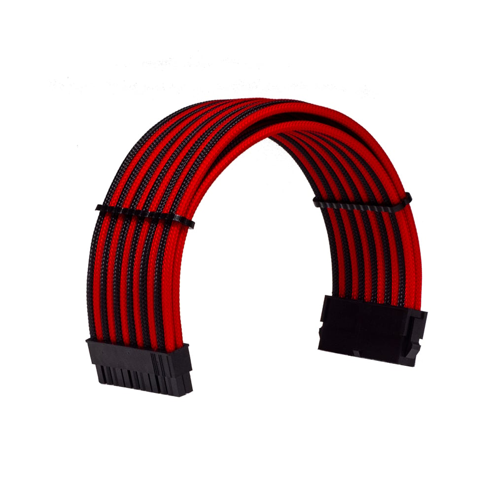 Phụ Kiện Dây Cable Sleeving 24 Pin Black - Interleaved - Red