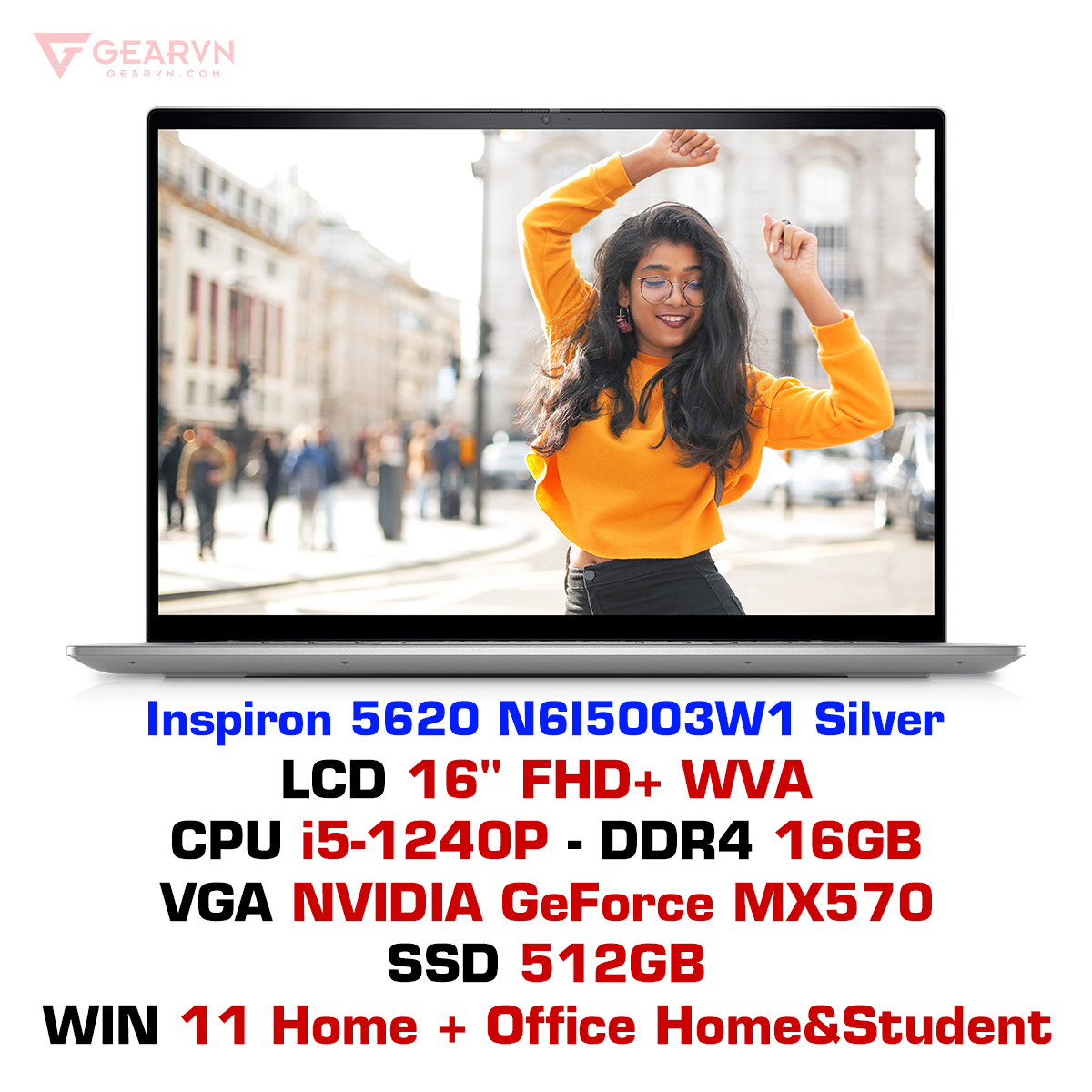 Laptop Dell Inspiron 16 5620 N6I5003W1 Silver