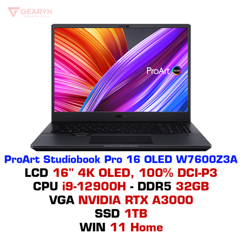  Laptop ASUS ProArt Studiobook Pro 16 OLED W7600Z3A L2048W 