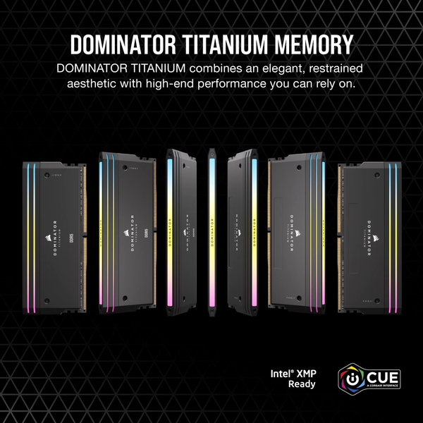  RAM Corsair Dominator Titanium Black 64GB (2x32GB) RGB 6000 DDR5 (CMP64GX5M2B6000C30) 