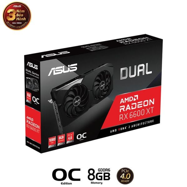  Card Màn Hình Asus Dual Radeon RX 6600 XT OC Edition 8GB (DUAL-RX6600XT-O8G) 