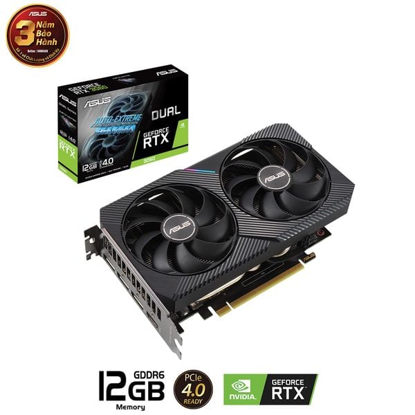 Card màn hình ASUS Dual GeForce RTX 3060 12GB V2 (DUAL-RTX3060-12G-V2)