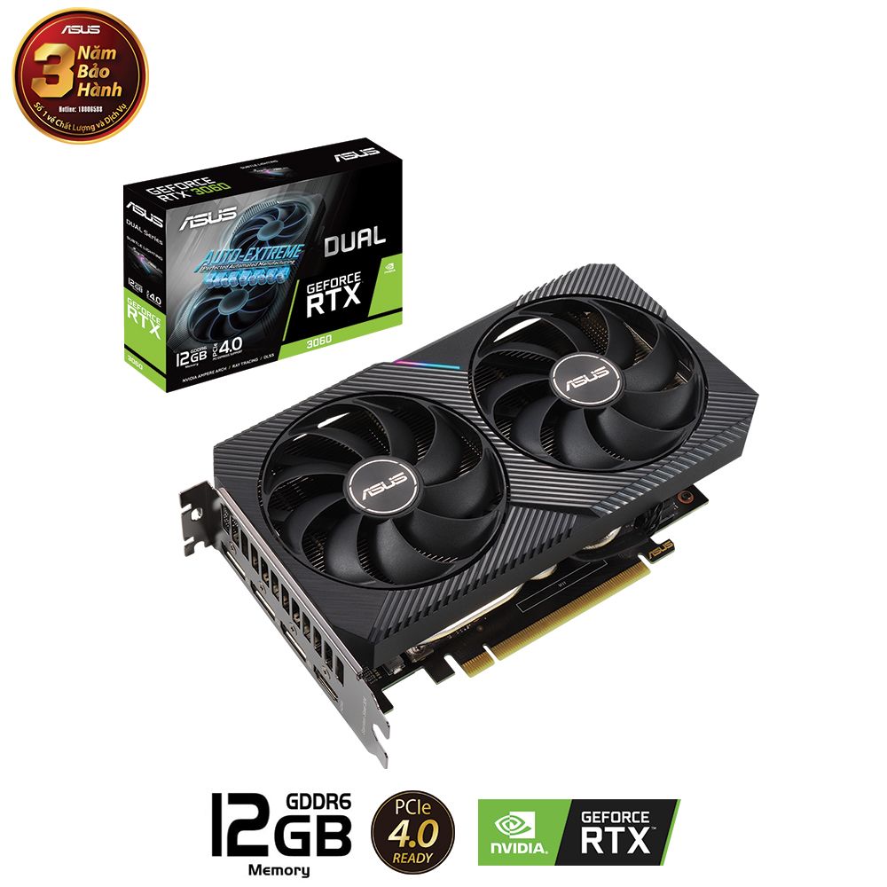 Card Màn Hình Asus Dual Geforce Rtx 3060 12Gb V2 (Dual - Rtx3060 - 12G - V2)