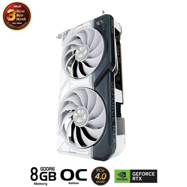  Card màn hình ASUS Dual GeForce RTX 4060 WHITE OC Edition 8GB (DUAL-RTX4060-O8G-WHITE) 