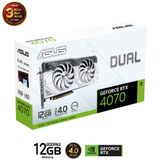  Card màn hình ASUS Dual GeForce RTX 4070 White 12GB (DUAL-RTX4070-12G-WHITE) 