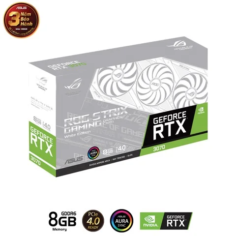  Card Màn Hình Asus Rog Strix GeForce RTX 3070 White 8GB V2 (Rog-STRIX-RTX3070-8G-WHITE-V2) 