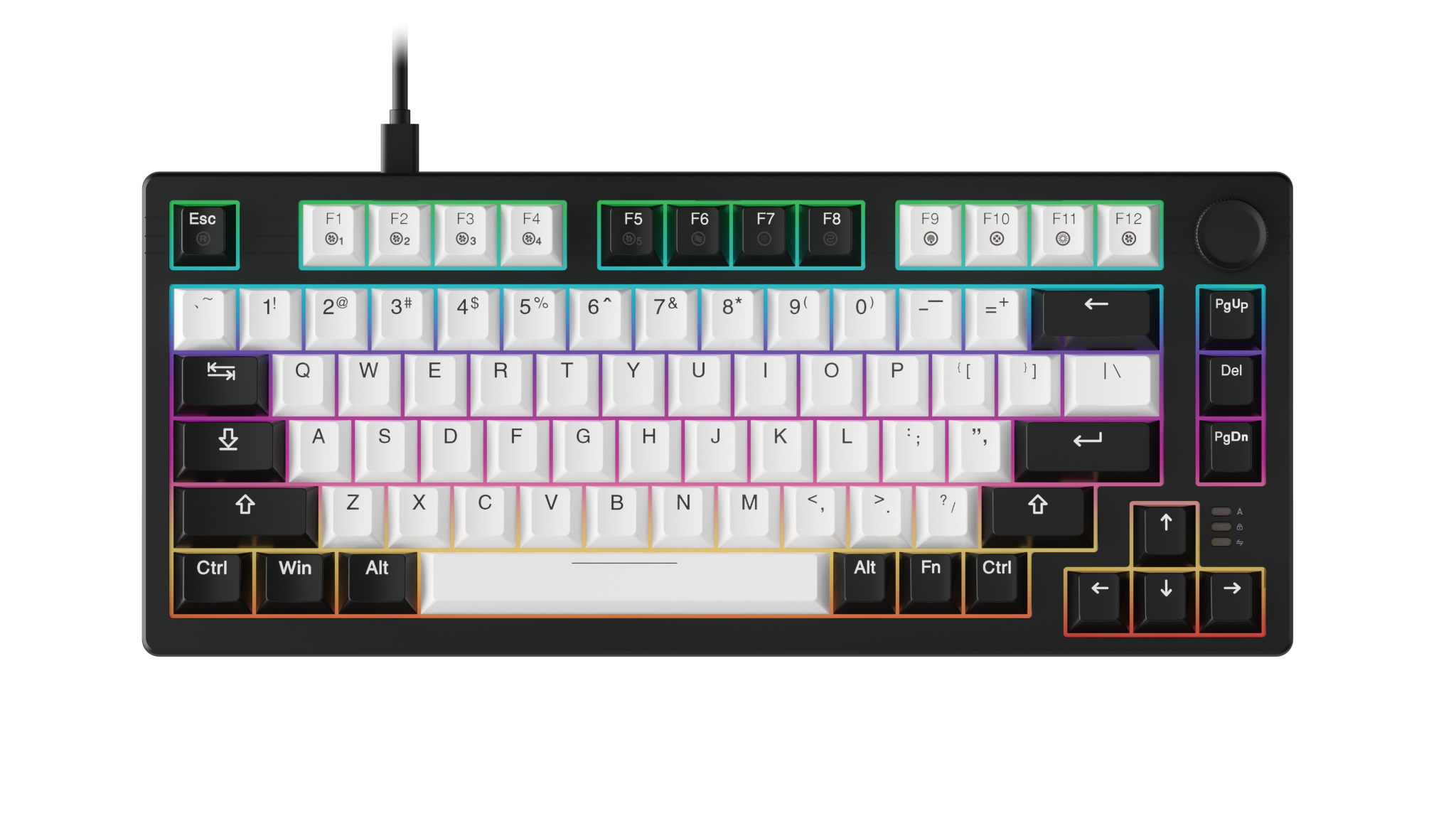 Bàn phím cơ DareU EK75 White Black DareU Dream switch (keycap PBT)
