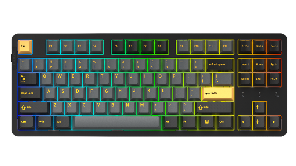 Bàn phím cơ gaming DareU EK87 Pro Black Golden Cloud switch