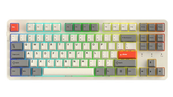 Bàn phím Không dây DareU EK87 Pro RGB Trắng Dream Switch