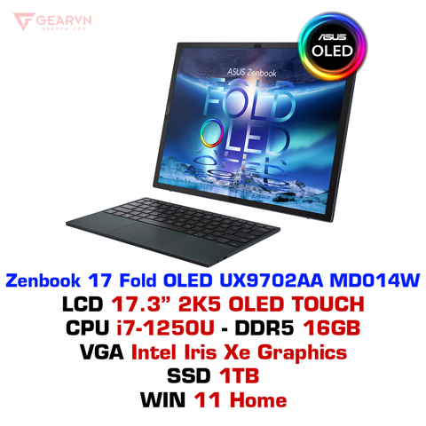  Laptop ASUS Zenbook 17 Fold OLED UX9702AA MD014W 