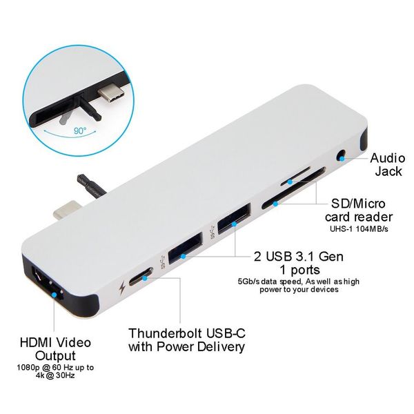  Cổng chuyển HyperDrive SOLO 7-in-1 USB-C Hub for MacBook, PC & Devices - GN21D GREY 