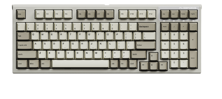 Bàn phím FL-Esports FL980CPS Retro Grey Kailh Box White