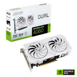  Card màn hình ASUS Dual GeForce RTX 4060 EVO White OC Edition 8GB GDDR6 (DUAL-RTX4060-O8G-EVO-WHITE) 