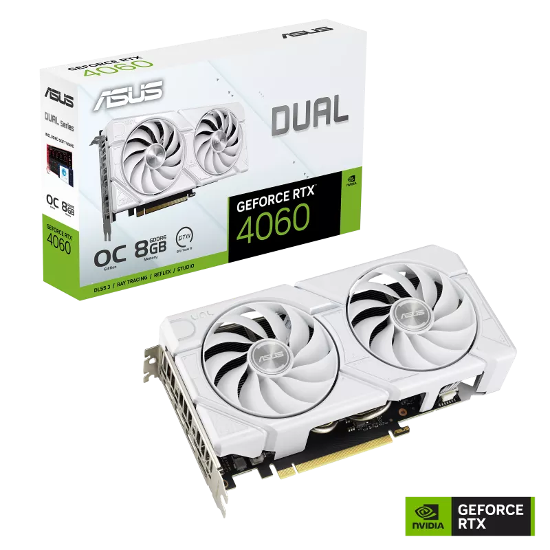 Card Màn Hình Asus Dual Geforce Rtx 4060 Evo White Oc Edition 8Gb Gddr6