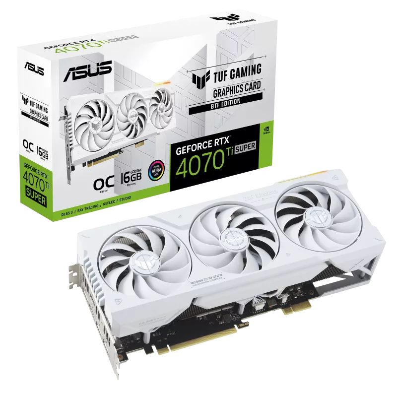Card Màn Hình Asus Tuf Gaming Geforce Rtx 4070 Ti Super Btf White Oc Edition 16Gb Gddr6X