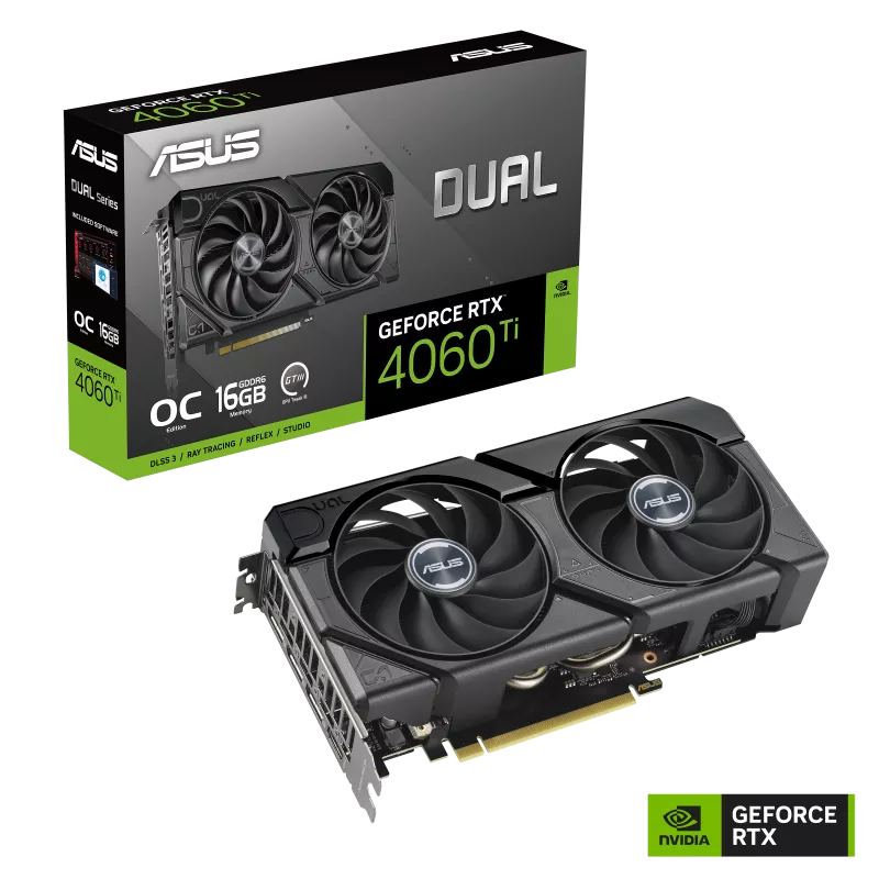 Card màn hình ASUS Dual GeForce RTX 4060 Ti EVO OC Edition 16GB GDDR6 (DUAL-RTX4060TI-O16G-EVO)