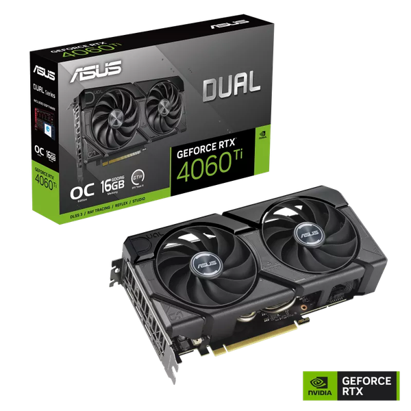 Card màn hình ASUS Dual GeForce RTX 4060 Ti EVO OC Edition 16GB GDDR6 (DUAL-RTX4060TI-O16G-EVO)