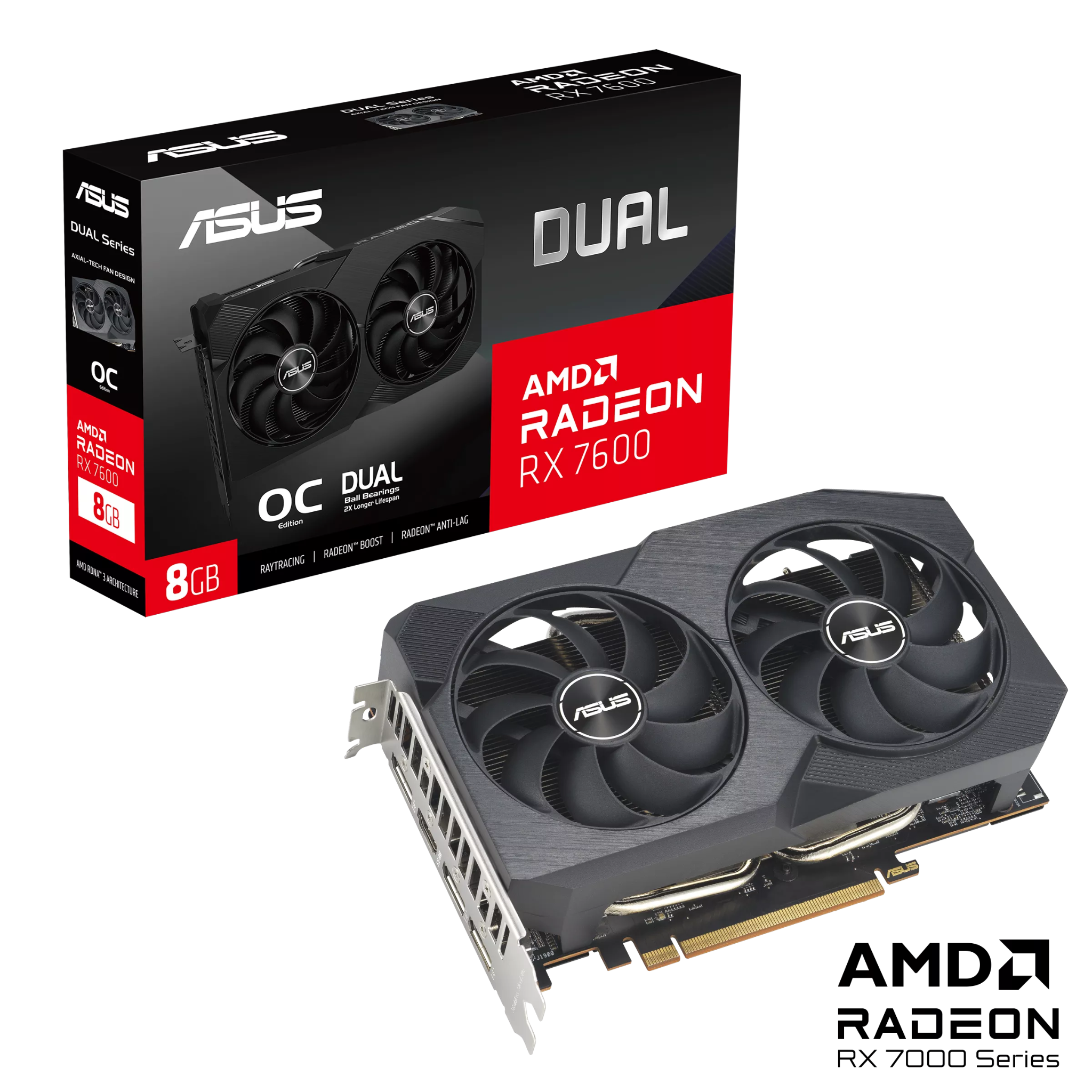 Card Màn Hình Asus Dual Radeon Rx 7600 V2 Oc Edition 8Gb Gddr6 (Dual - Rx7600 - O8G - V2)