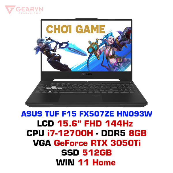  Laptop gaming ASUS TUF F15 FX507ZE HN093W 