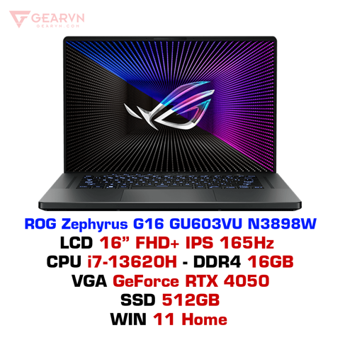  Laptop gaming ASUS ROG Zephyrus G16 GU603VU N3898W 