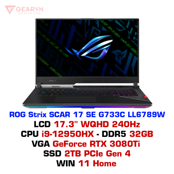  Laptop gaming ASUS ROG Strix SCAR 17 SE G733CX LL6789W 