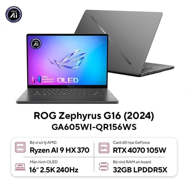 Laptop gaming ASUS ROG Zephyrus G16 GA605WI QR156WS