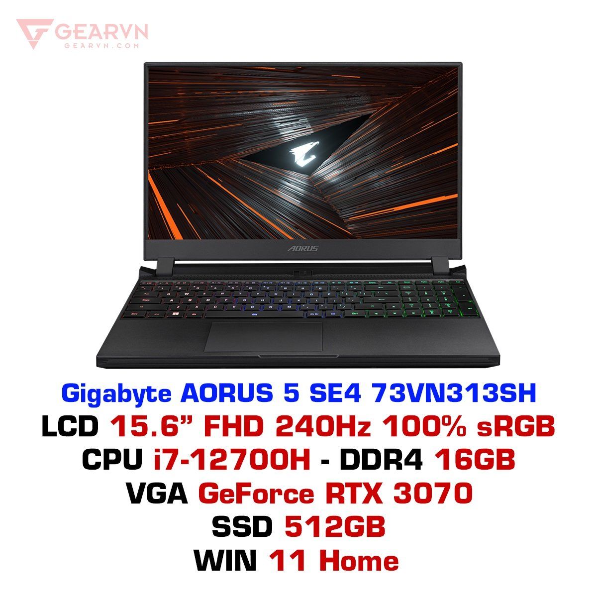 Laptop Gaming Gigabyte Aorus 5 Se4 73Vn313Sh