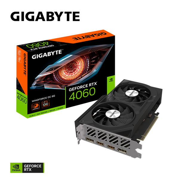 Card màn hình GIGABYTE GeForce RTX 4060 WINDFORCE OC 8G