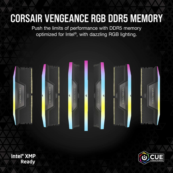  Ram Corsair Vengeance RGB 32GB (2x16GB) 5600 DDR5 (CMH32GX5M2B5600C40K) 