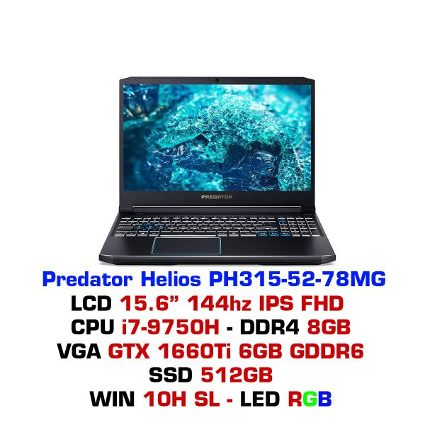  Laptop Gaming ACER Predator Helios PH315 52 78MG 