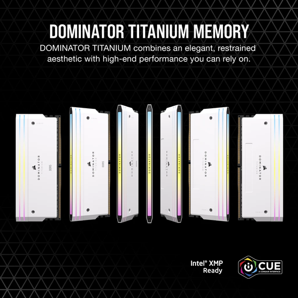 RAM Corsair Dominator Titanium White 32GB (2x16GB) RGB 7200 DDR5 (CMP32GX5M2X7200C34W)