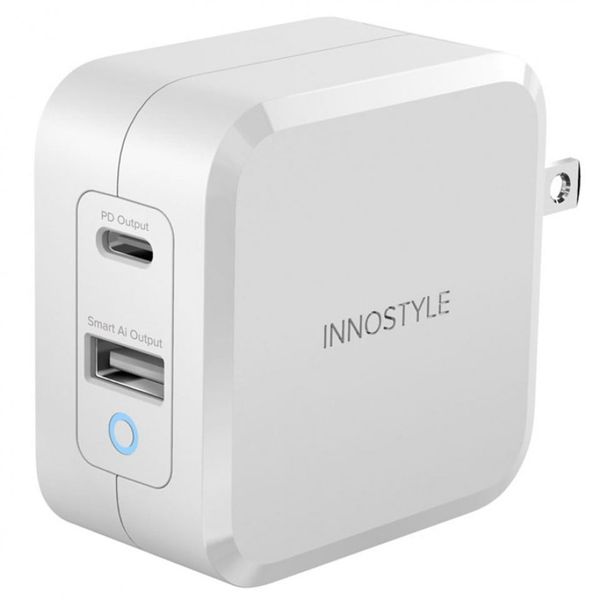  SẠC INNOSTYLE GAN ZENI 65W CHO IPHONE, IPAD, TABLET, SMARTPHONE, MACBOOK - IC65- 2PDWHI WHITE 