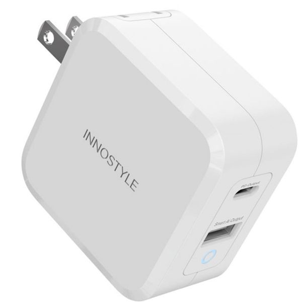  SẠC INNOSTYLE GAN ZENI 65W CHO IPHONE, IPAD, TABLET, SMARTPHONE, MACBOOK - IC65- 2PDWHI WHITE 