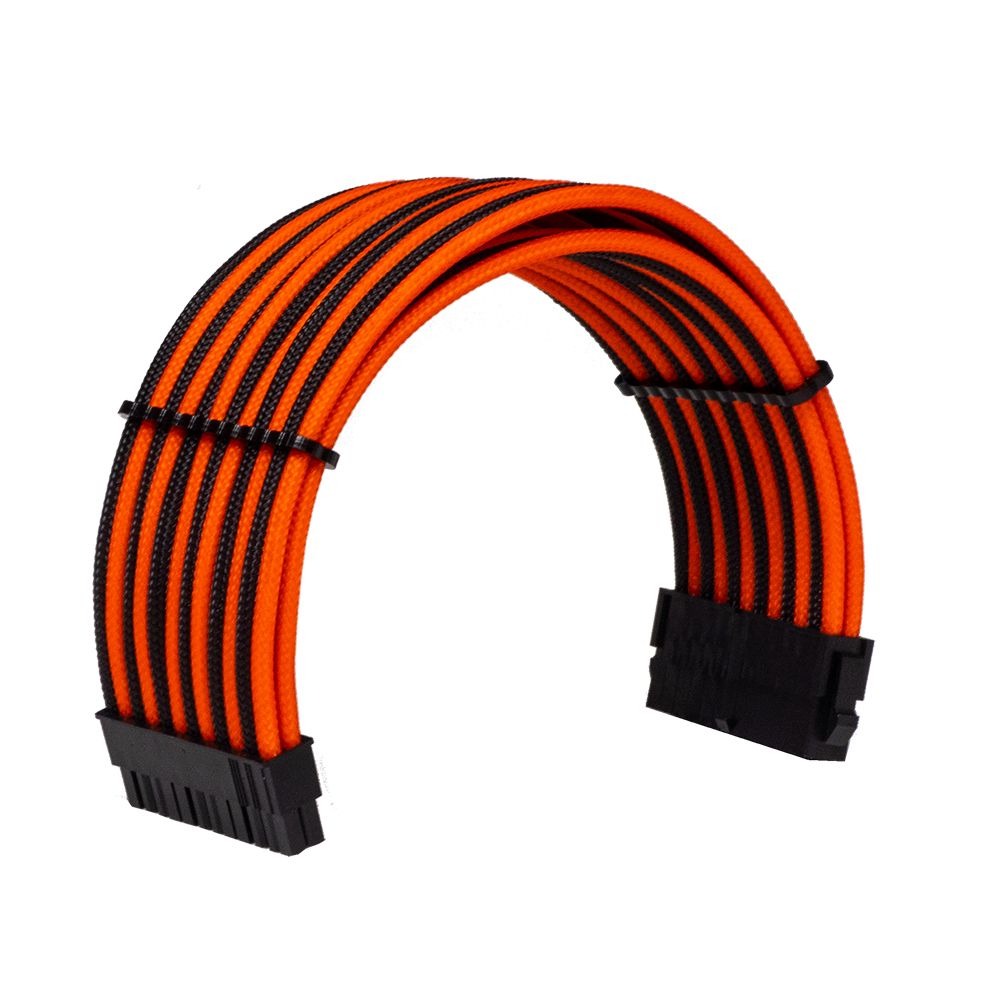 Phụ Kiện Dây Cable Sleeving 24 Pin Orange - Interleaved - Black