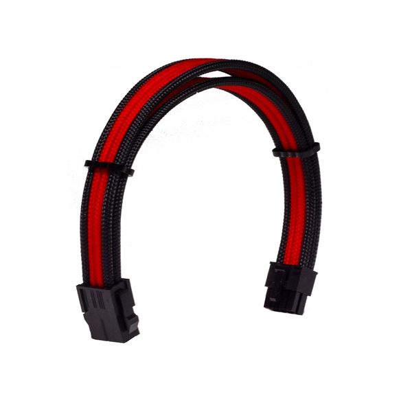  Phụ Kiện Dây Cable Sleeving 8 Pin CPU Black - Interleaved - Red 