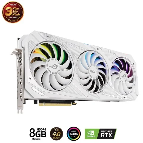  Card Màn Hình Asus Rog Strix GeForce RTX 3070 White 8GB V2 (Rog-STRIX-RTX3070-8G-WHITE-V2) 