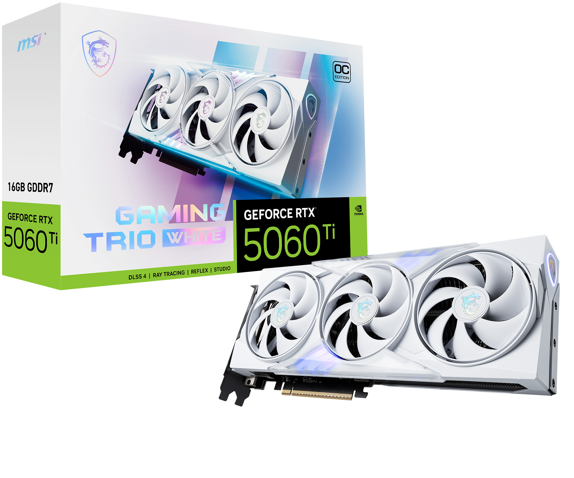 Card màn hình MSI GeForce RTX 5060 Ti Gaming Trio OC 16GB White