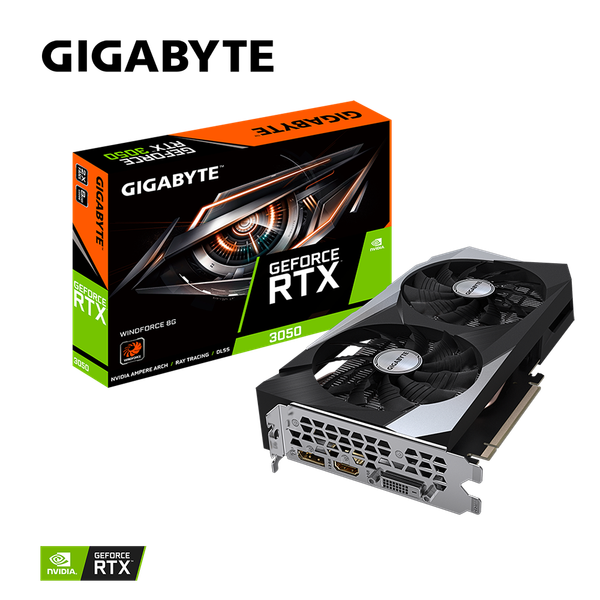 Card màn hình GIGABYTE GeForce RTX 3050 WINDFORCE 8G (GV-N3050WF2-8GD)