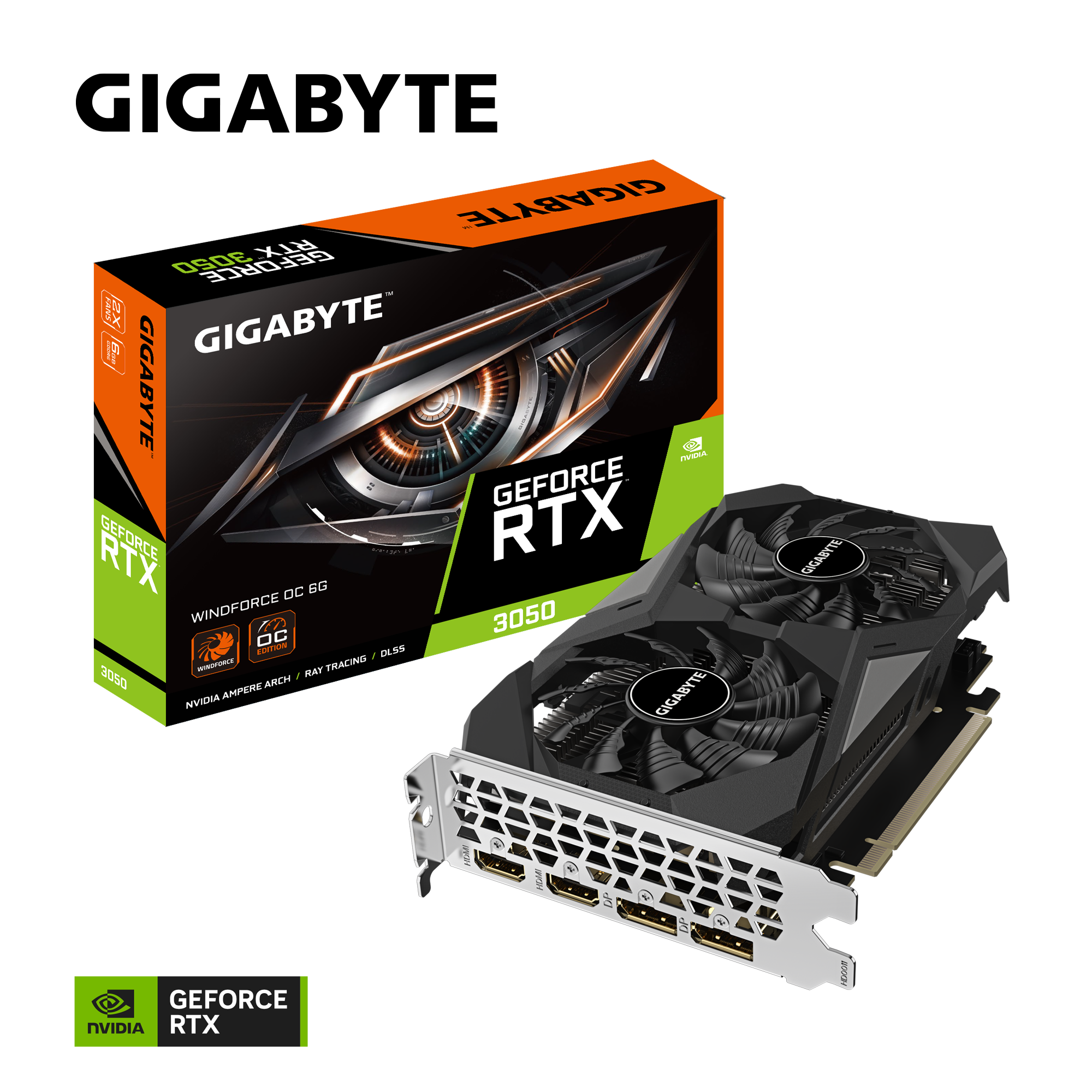 Card Màn Hình Gigabyte Geforce Rtx 3050 Windforce Oc 6G (Gv - N3050Wf2Oc - 6Gd)